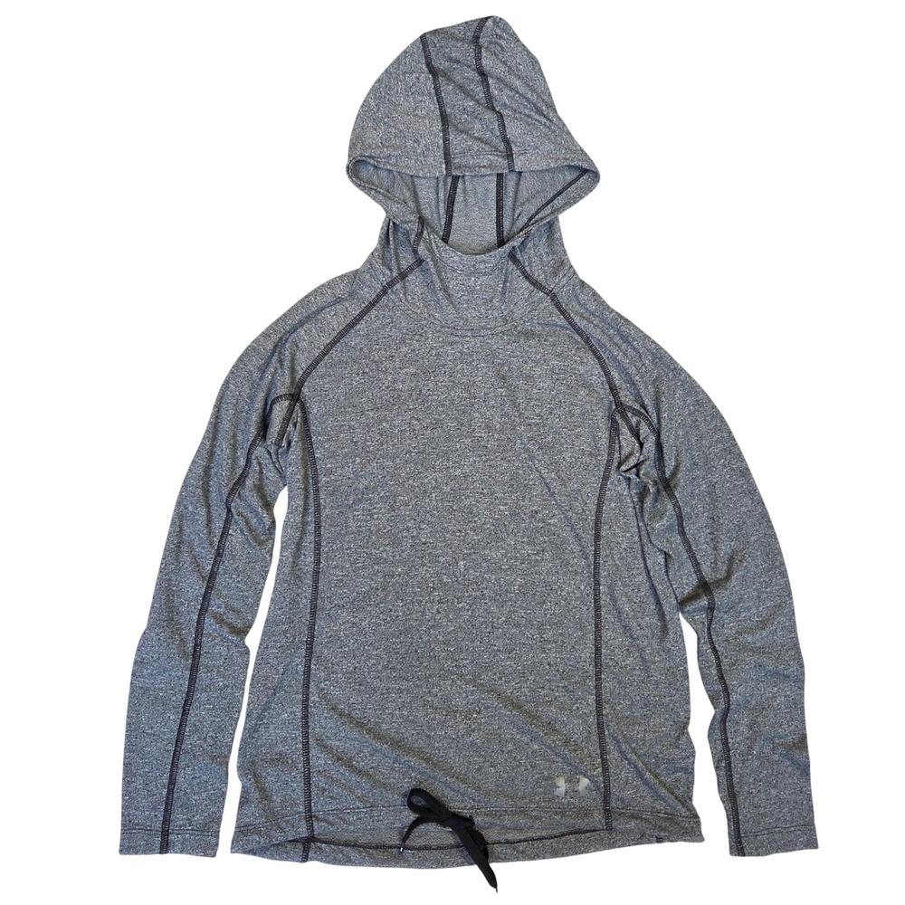 Under Armour HeatGear Threadborne Hoodie Womens XS Gray Long Sleeve Active Top